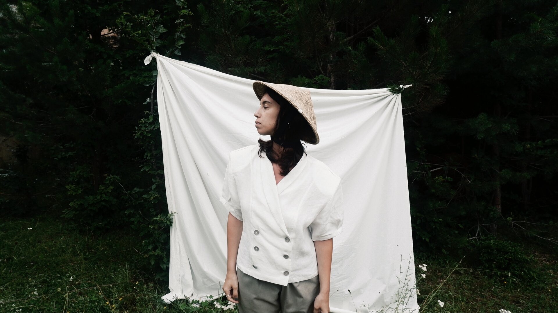WHITE CANVAS SHIRT/OLD STYLE